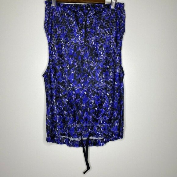 Fabletics Demi Lovato Damara Vest Top Blue Purple Mesh Sleeveless - Picture 1 of 5